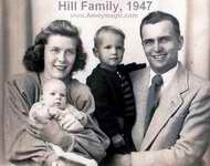Jack and Joann Hill and sons in 1947