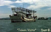 Scott says this boat's from Taiwan--a fishing boat, I think, though heaven knows what kind of prophets they net!
