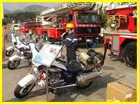 Xiamen firetrucks and nifty firefighter motorcycles