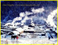 Fujian (fukien fuhkien fuhken) mountain village in the snow